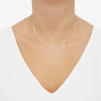 Made Italy 14K Gold 16 - 18 Inch Solid Herringbone Chain Necklace