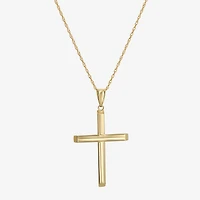 Mens 14K Gold Cross 22 Inch Pendant Necklace