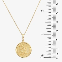 Saint Christopher Mens 14K Gold Round 22 Inch Pendant Necklace