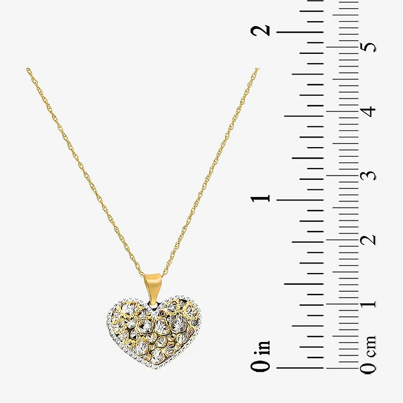 Made in Italy Womens 14K Gold Heart 18 Inch Pendant Necklace