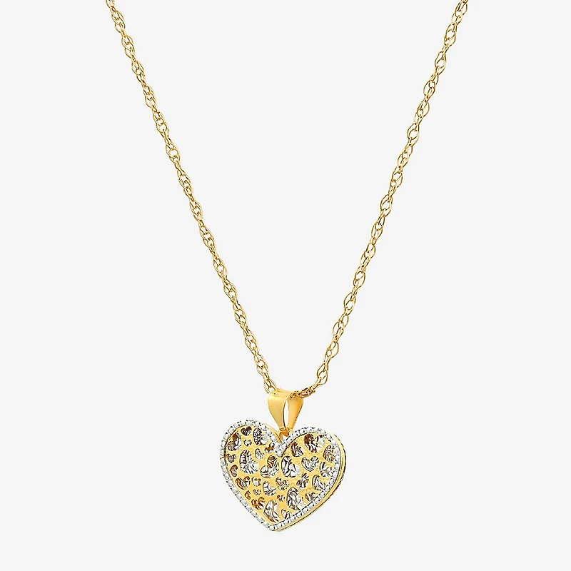 Made in Italy Womens 14K Gold Heart 18 Inch Pendant Necklace