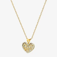 Made in Italy Womens 14K Gold Heart 18 Inch Pendant Necklace