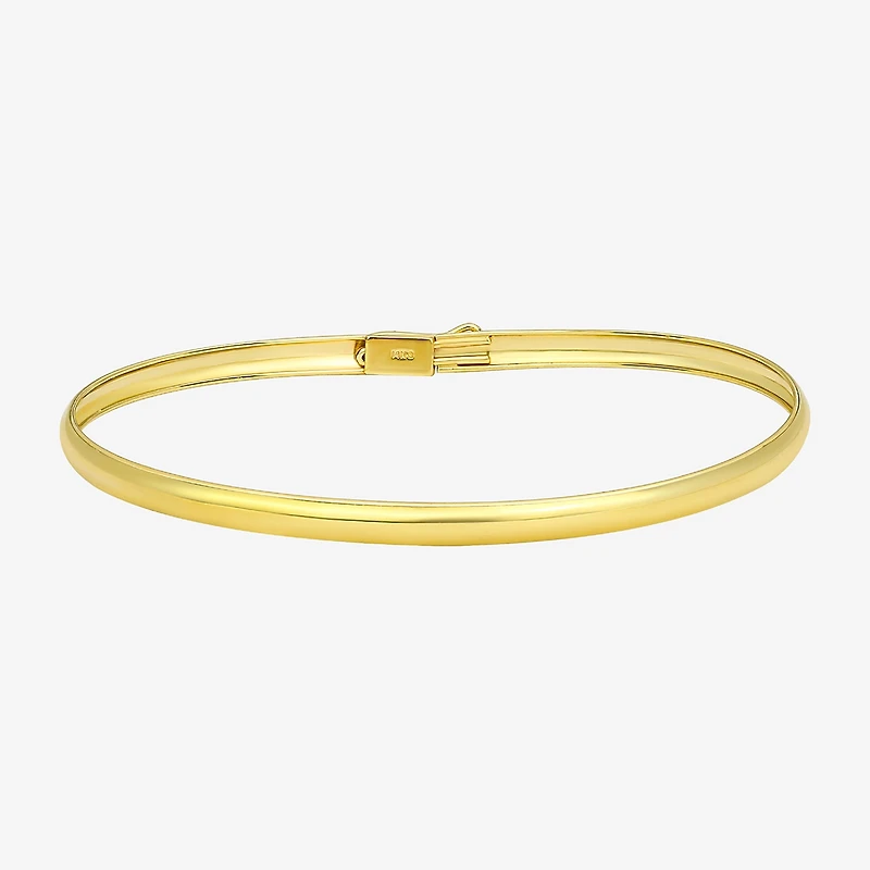 Girls 14K Gold Round Bangle Bracelet