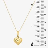 Girls 14K Gold Heart 13 Inch Pendant Necklace