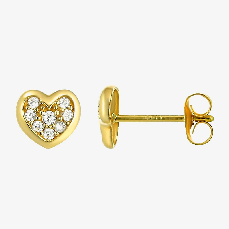 Girls Cubic Zirconia 14K Gold Heart 2-pc. Jewelry Set