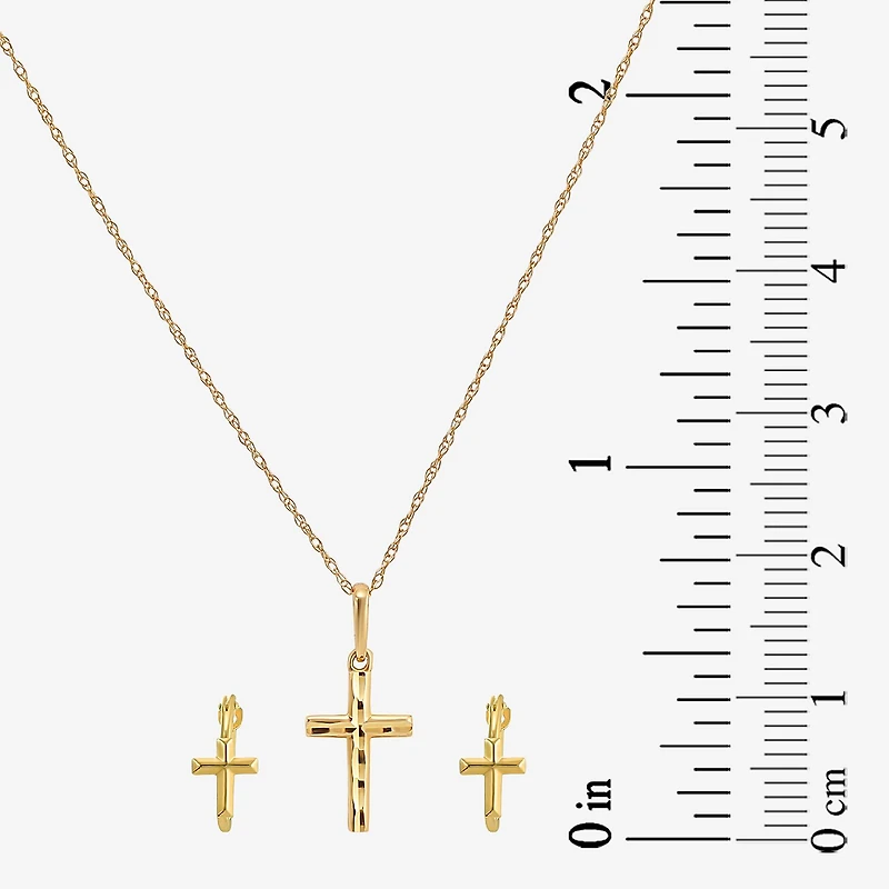 Girl's 14K Gold Cross 2-pc. Jewelry Set