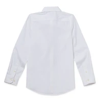Stafford Little & Big Kid Boys Point Collar Long Sleeve Dress Shirt