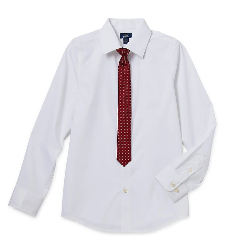 Stafford Little & Big Kid Boys Point Collar Long Sleeve Dress Shirt