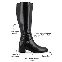 Journee Collection Womens Rhianah Stacked Heel Dress Boots