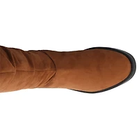 Journee Collection Womens Mirinda Stacked Heel Slouch Boots