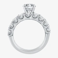 Signature By Modern Bride (G / Si1-Si2) Womens 4 CT. T.W. Lab Grown White Diamond 10K Gold Oval Side Stone Bridal Set