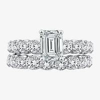 Signature By Modern Bride (G / Si1-Si2) Womens 4 CT. T.W. Lab Grown White Diamond 10K Gold Side Stone Bridal Set