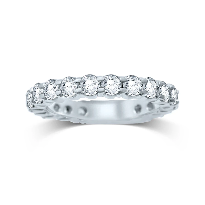 2 CT.T.W. Natural Diamond 14K White Gold Eternity Band