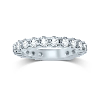 2 CT.T.W. Natural Diamond 14K White Gold Eternity Band