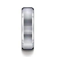 Mens Titanium Satin Center 7mm Wedding Band
