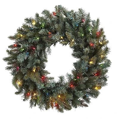 Nearly Natural 30in Lighted Wreath
