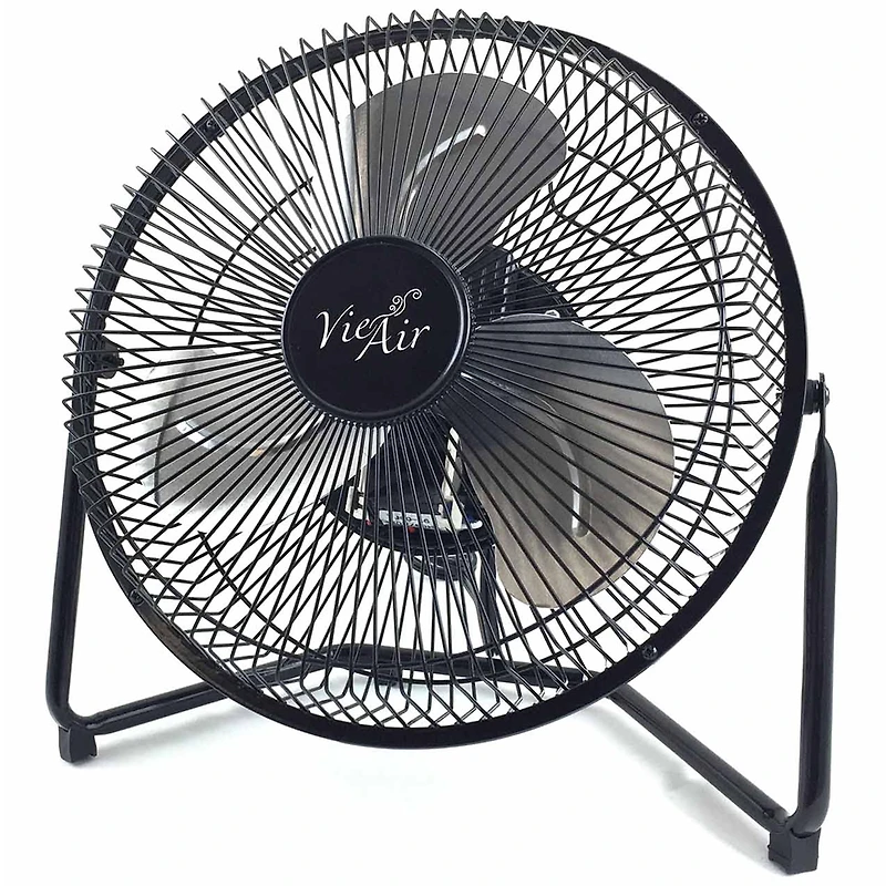 Vie Air 9" High Velocity Tilting 3 Speed Metal Floor Fan