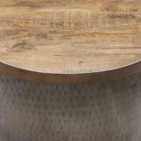 Kirkglen Metal Storage Drum Accent Table