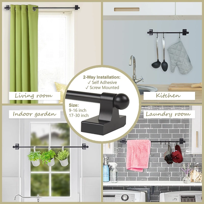 Rod Desyne Self Adhesive 7/16 Adjustable Curtain
