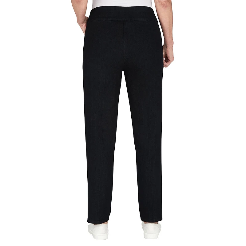 Alfred Dunner Classics Womens Mid Rise Stretch Fabric Straight Leg Jean
