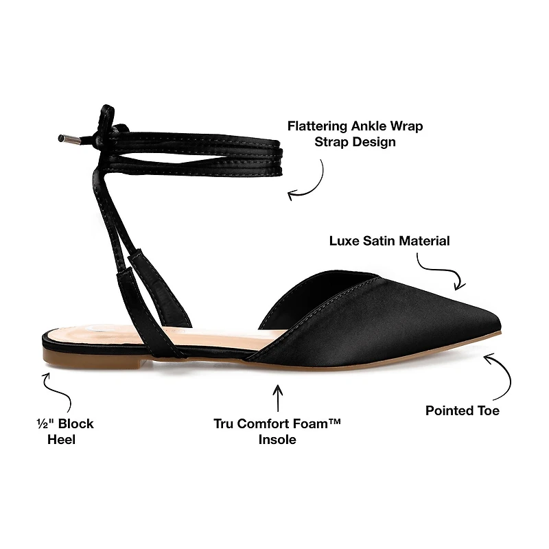 Journee Collection Theia Womens Pointed Ballet Flats