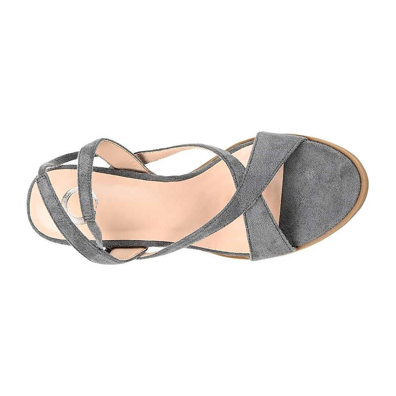 Journee Collection Adalee Womens Round Open Toe Stacked Heel Pumps
