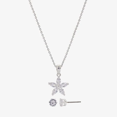 Sparkle Allure Womens Cubic Zirconia Pure Silver Over Brass Star 2-pc. Jewelry Set