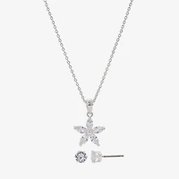 Sparkle Allure Womens Cubic Zirconia Pure Silver Over Brass Star 2-pc. Jewelry Set