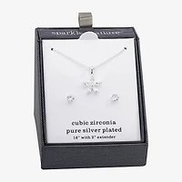 Sparkle Allure Womens Cubic Zirconia Pure Silver Over Brass Star 2-pc. Jewelry Set