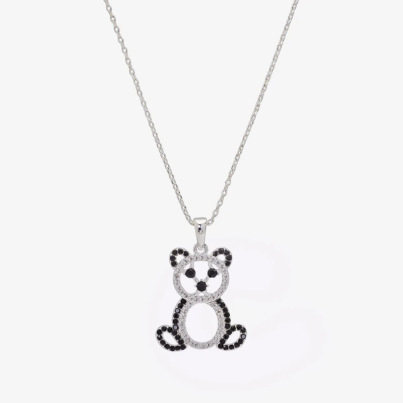 Sparkle Allure Womens Cubic Zirconia Pure Silver Over Brass 16 Inch Pendant Necklace