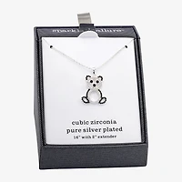 Sparkle Allure Womens Cubic Zirconia Pure Silver Over Brass 16 Inch Pendant Necklace