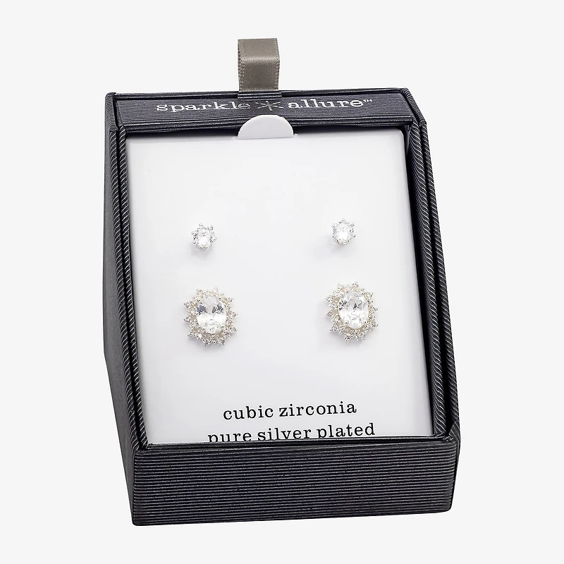 Sparkle Allure Cubic Zirconia 12.6mm Stud Earrings