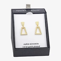 Sparkle Allure Womens Cubic Zirconia 14K Gold Over Brass Drop Earrings