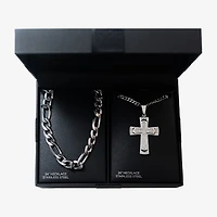 Mens Zirconia Stainless Steel 2-pc. Jewelry Set