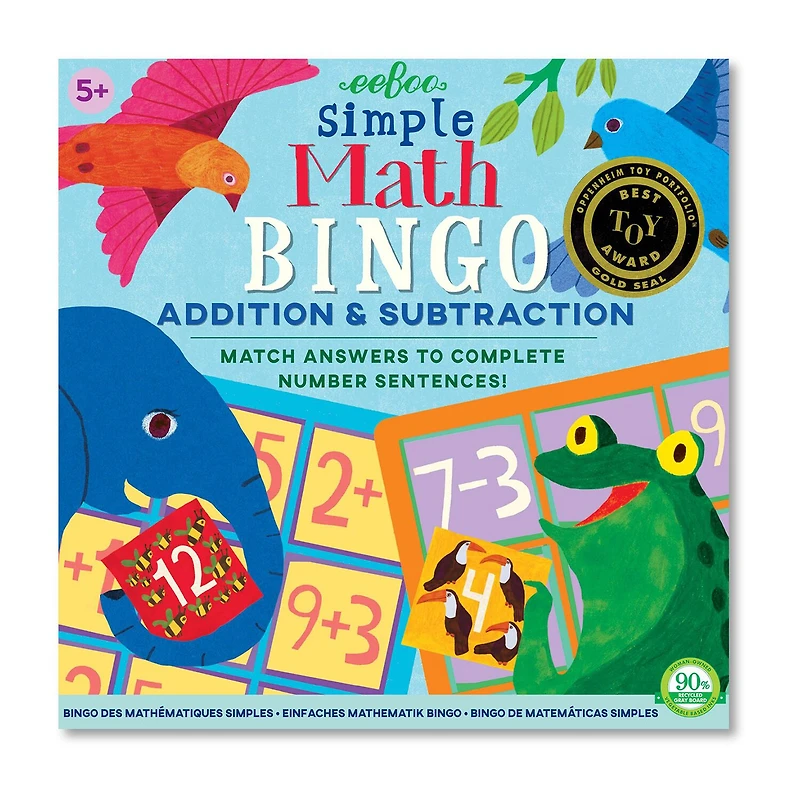 Eeboo Simple Math Bingo Game Ages 5+