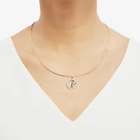 (H-I / Si1-Si2) Womens 1/10 CT. T.W. Lab Grown White Diamond 14K Gold Over Silver Sterling Silver Butterfly 18 Inch Pendant Necklace