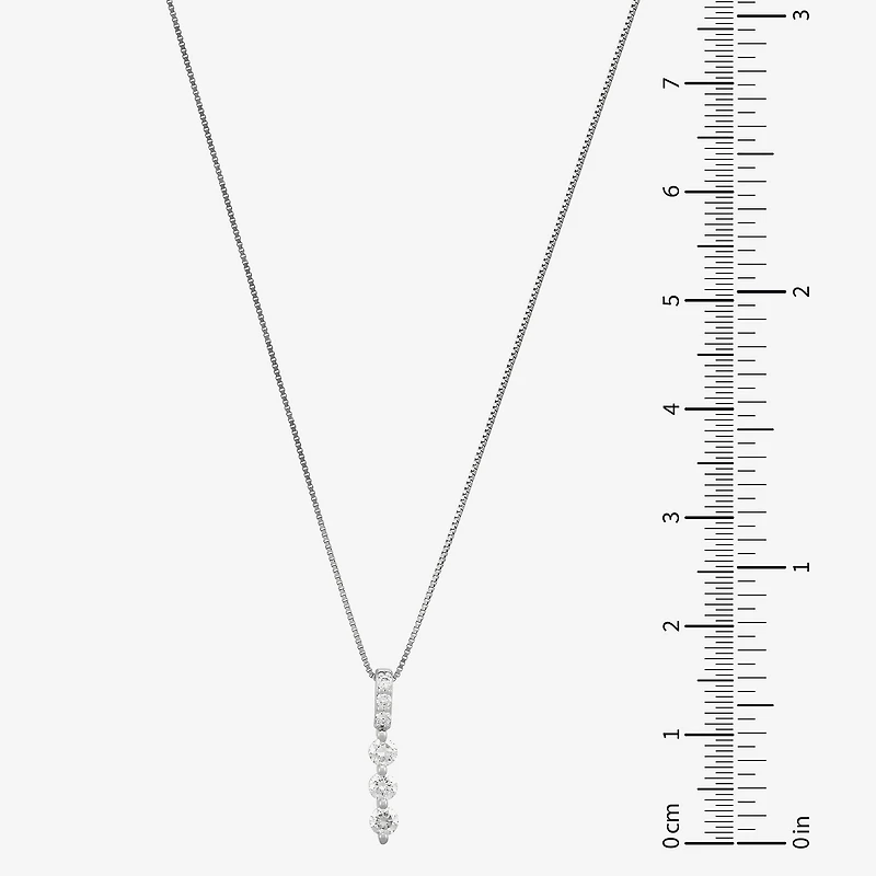 (H-I / Si1) Womens 1/4 CT. T.W. Lab Grown White Diamond Sterling Silver 18 Inch Pendant Necklace