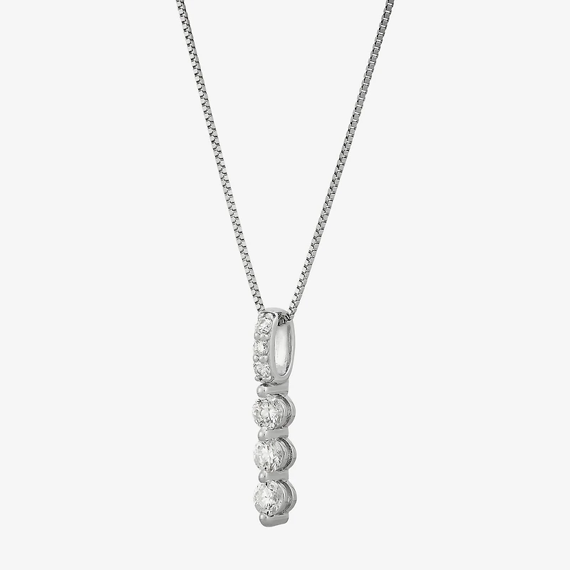 (H-I / Si1) Womens 1/4 CT. T.W. Lab Grown White Diamond Sterling Silver 18 Inch Pendant Necklace