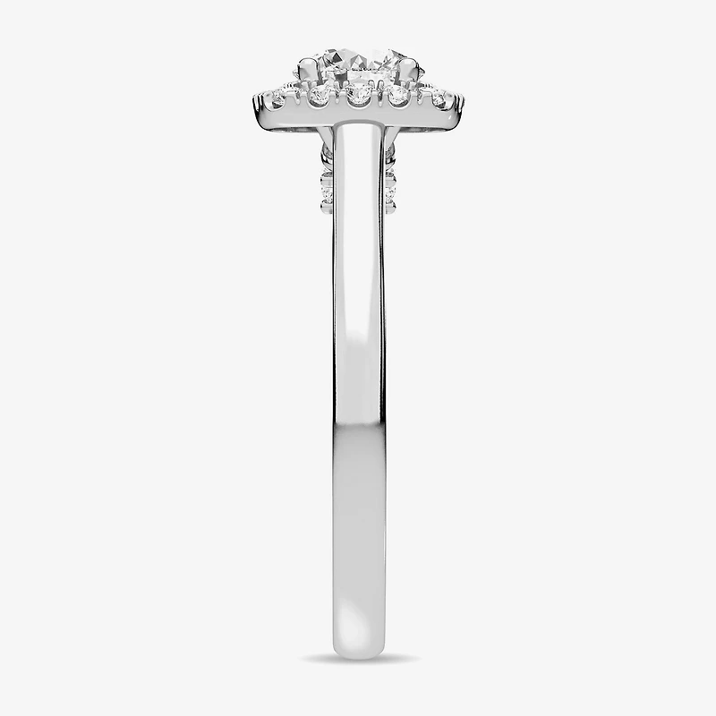 1 CT. T.W. Lab-Grown (G-H / SI1-SI2) Diamond Cushion Halo Engagement Ring 10K Gold