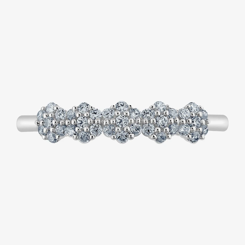 Diamond Blossom (H-I / I1) Womens 2MM 1/4 CT. T.W. Lab Grown White Sterling Silver Band