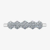 Diamond Blossom (H-I / I1) Womens 2MM 1/4 CT. T.W. Lab Grown White Sterling Silver Band
