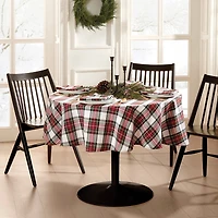 Threadmade Christmas Plaid 70x70 Tablecloth