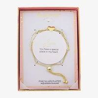 Gratitude & Grace Womens Cubic Zirconia Heart Bolo Bracelet
