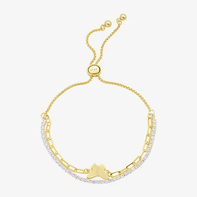 Gratitude & Grace Womens Cubic Zirconia Butterfly Bolo Bracelet