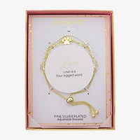 Gratitude & Grace Paw Print Womens Cubic Zirconia Bolo Bracelet