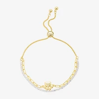Gratitude & Grace Paw Print Womens Cubic Zirconia Bolo Bracelet