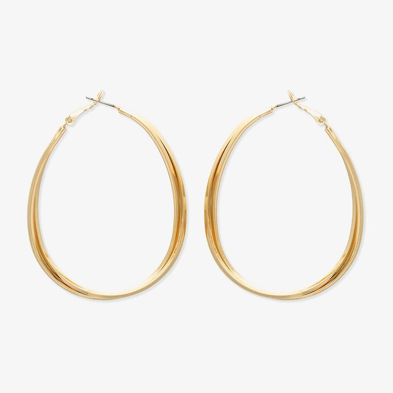 Bold Elements Womens Stainless Steel 53.3mm Hoop Earrings