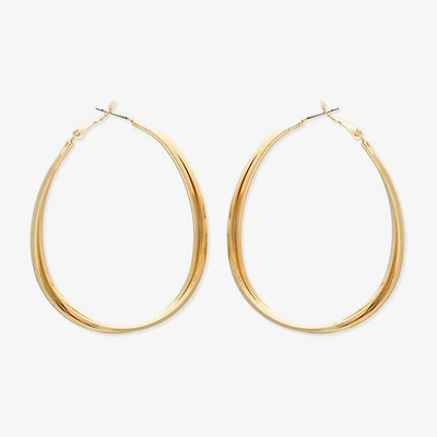 Bold Elements Womens Stainless Steel 53.3mm Hoop Earrings