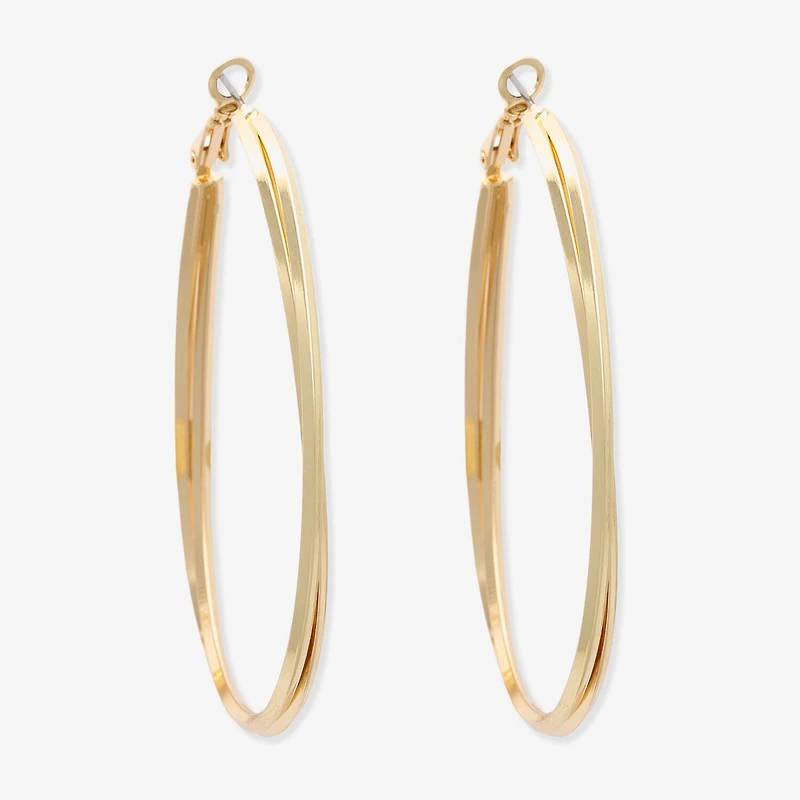 Bold Elements Womens Stainless Steel 53.3mm Hoop Earrings