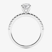 Limited Quantities! (G \ Si1) Womens 1 1/4 CT. T.W. Lab Grown White Diamond 14K Gold Cushion Side Stone Engagement Ring
